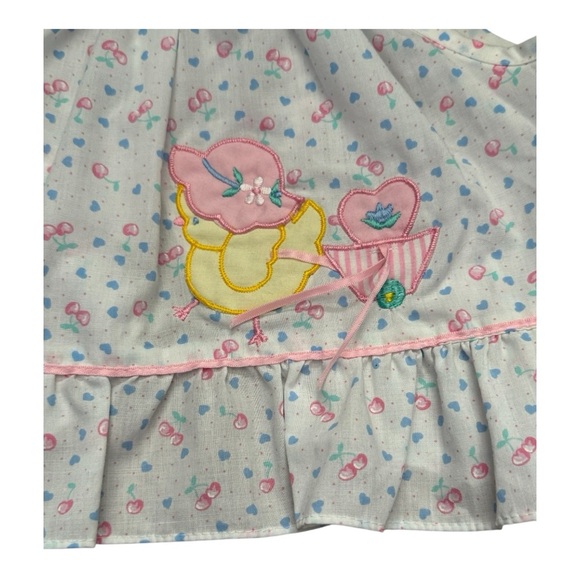 Baby Girl Easter Dress & Bloomers Open Back Pink White Polka Dot 6-9 Months VTG - Picture 7 of 11